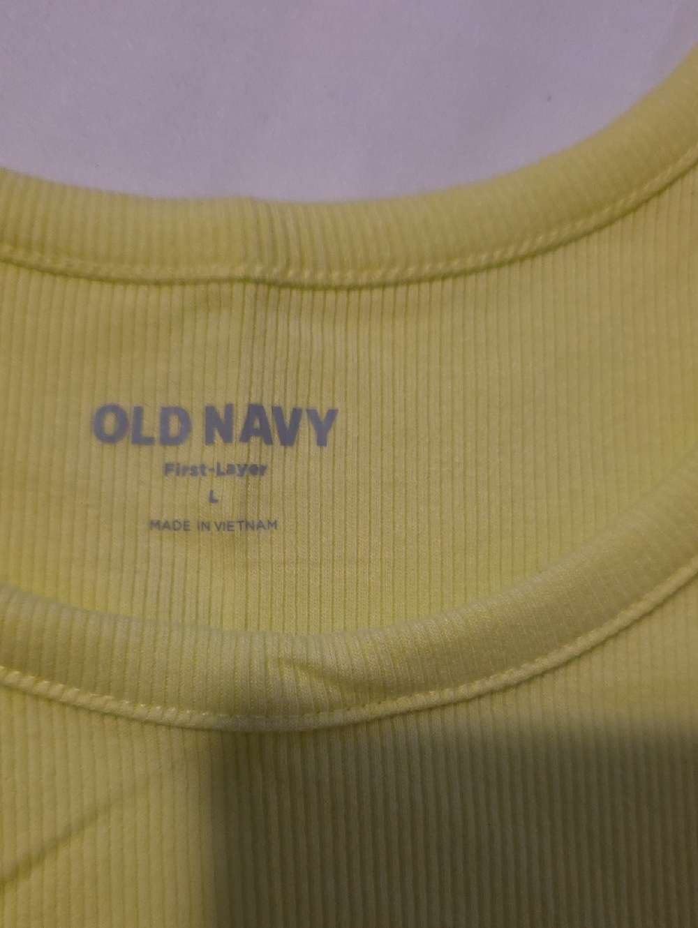 ❣️5 For $20❣️Old Navy Yellow-Lime Ribbed Scoop Tank Top - Picture 3 of 5